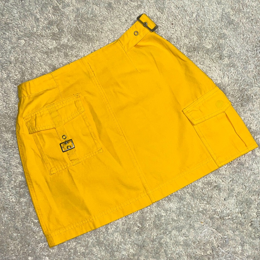 Yellow Denim Mini Skirt